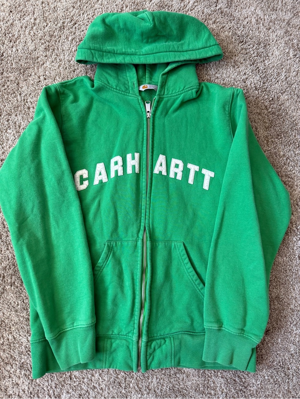 Carhartt Men’s Green Full-Zip Hooded Sweatshirt